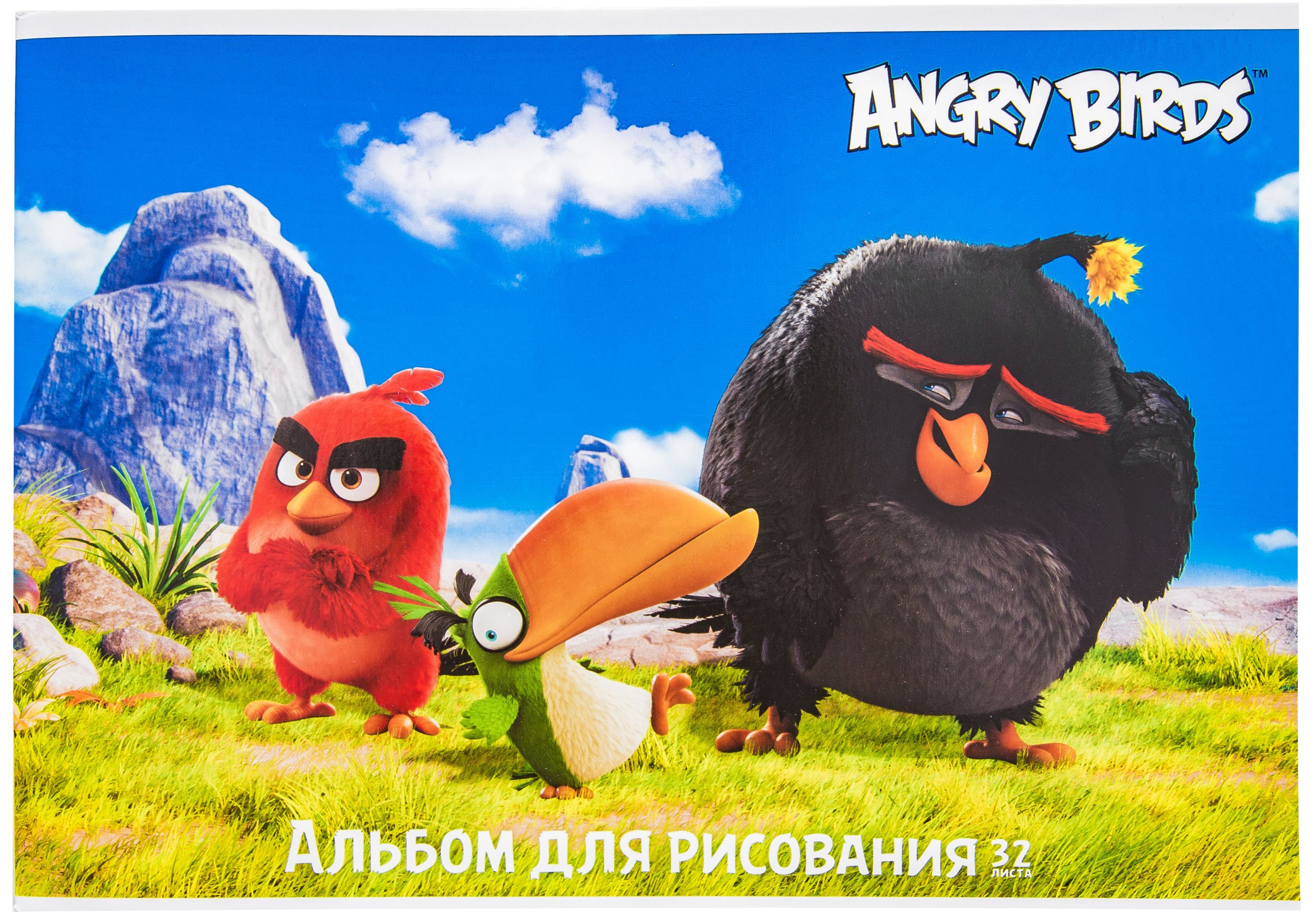Альбом для рисования А4  32л. скрепка "Angry birds" /45/