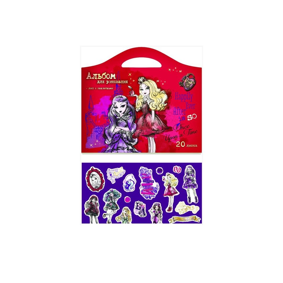 Альбом для рисования А4  20л. "Ever After High" фигурный с наклейками /5/60/