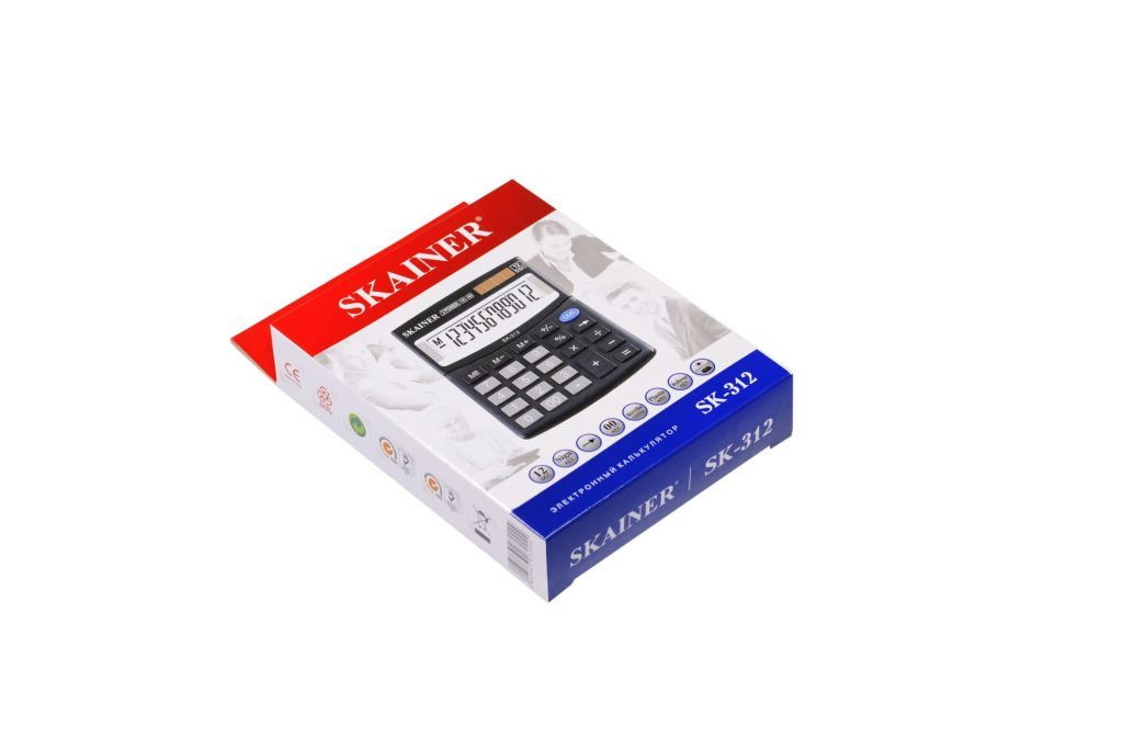Калькулятор 12разр. "SKAINER" 100x124x32мм черный /1/