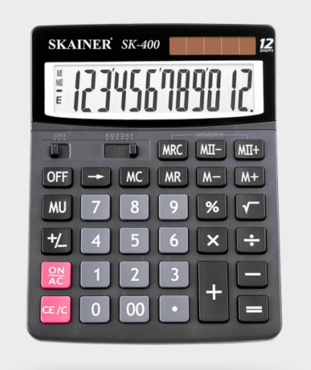 Калькулятор 12разр. "SKAINER" 150x193x29мм черный /1/