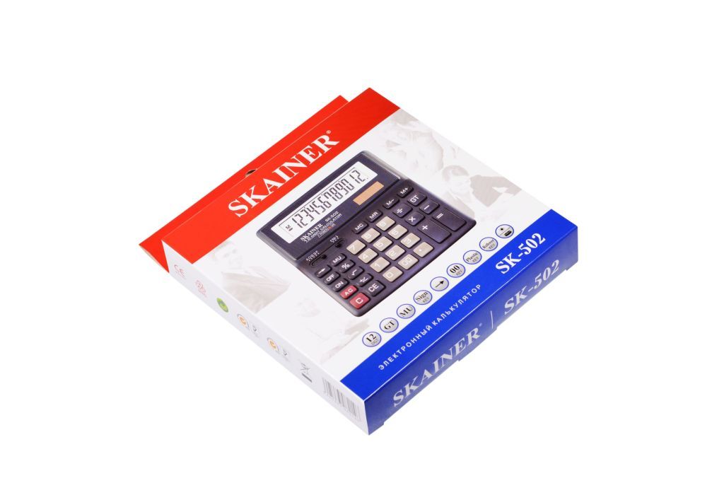 Калькулятор 12разр. "SKAINER" 156x157x33мм черный /1/