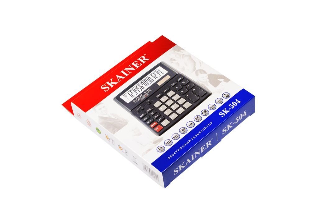 Калькулятор 14разр. "SKAINER" 156x157x33мм черный /1/