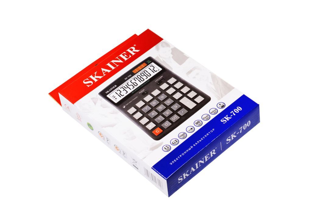 Калькулятор 12разр. "SKAINER" 155x201x35мм черный /1/