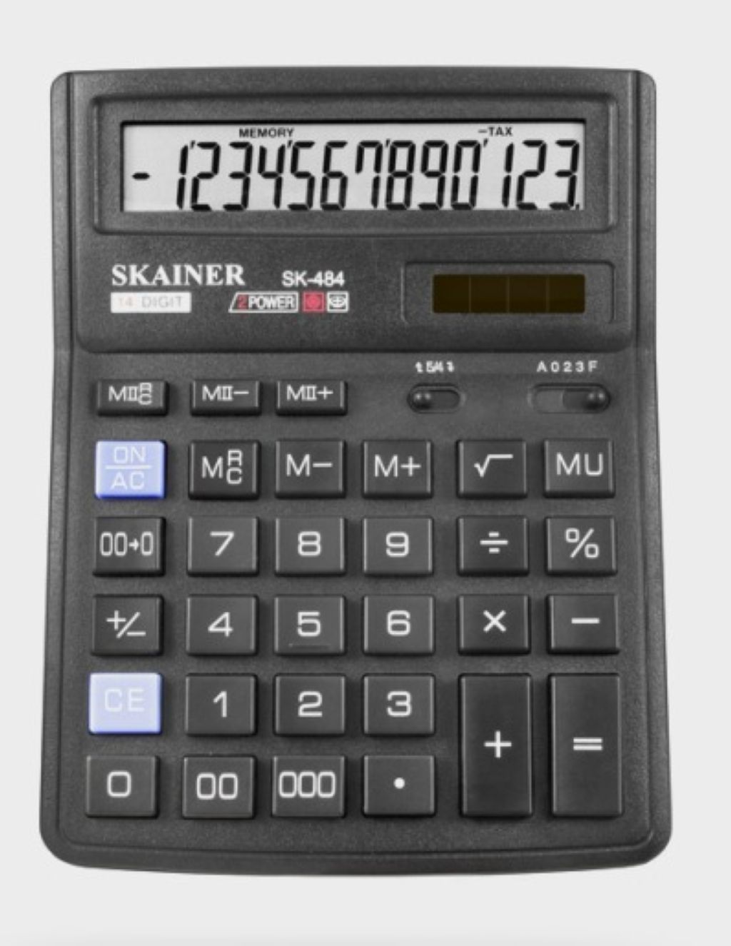 Калькулятор 14разр. "SKAINER" 143x192x39мм черный /1/