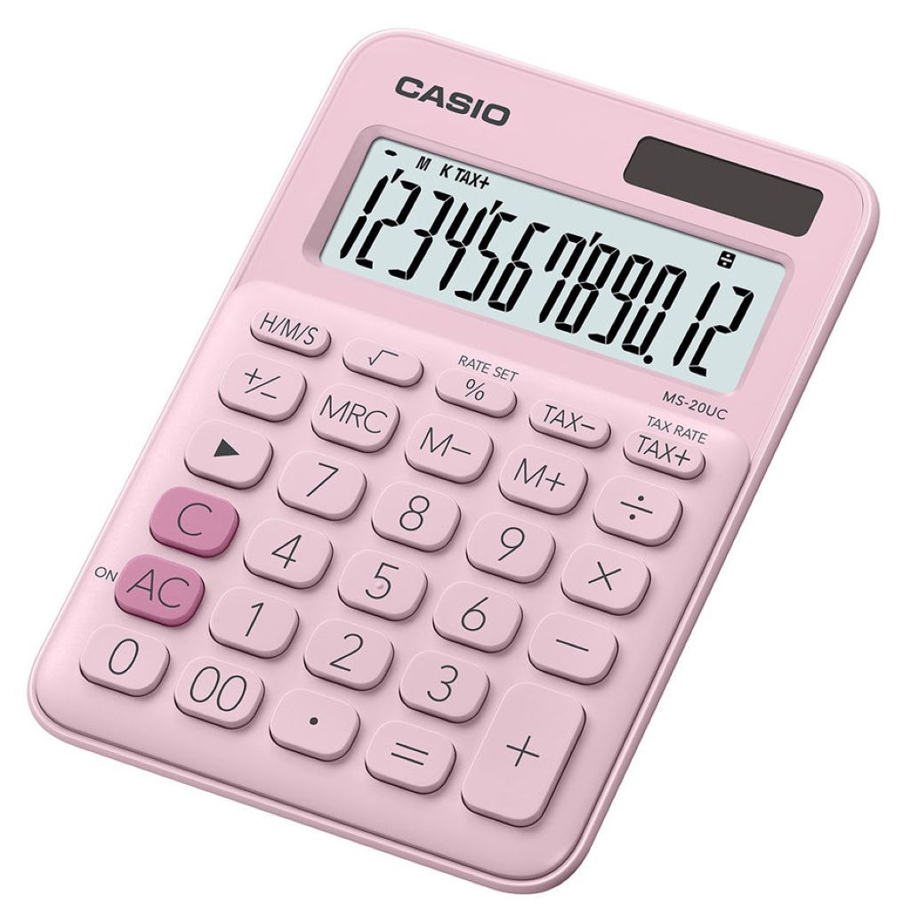 Калькулятор 12разр. "Casio" 150х105х23мм розовый /1/