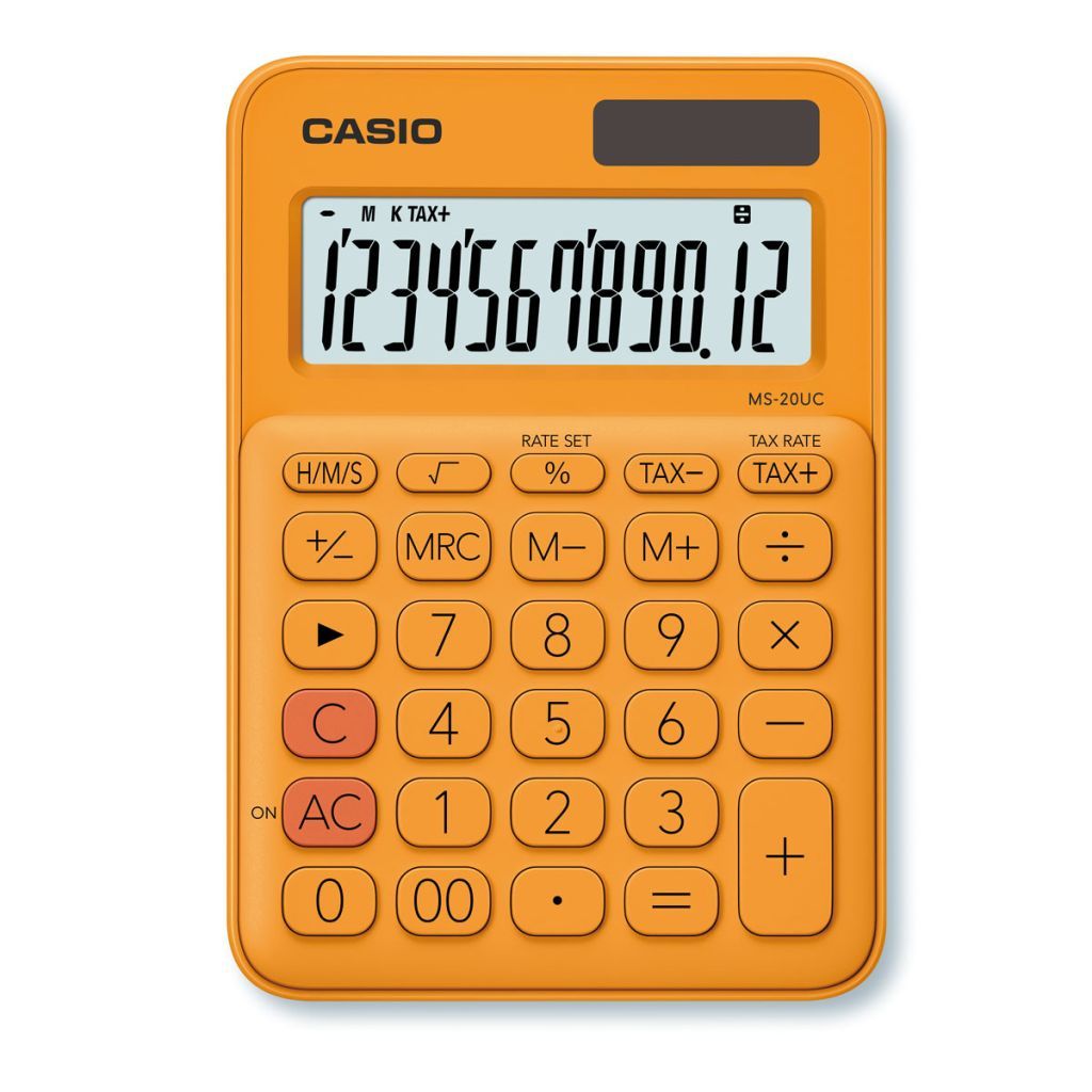 Калькулятор 12разр. "Casio" 150х105х23мм оранжевый /1/
