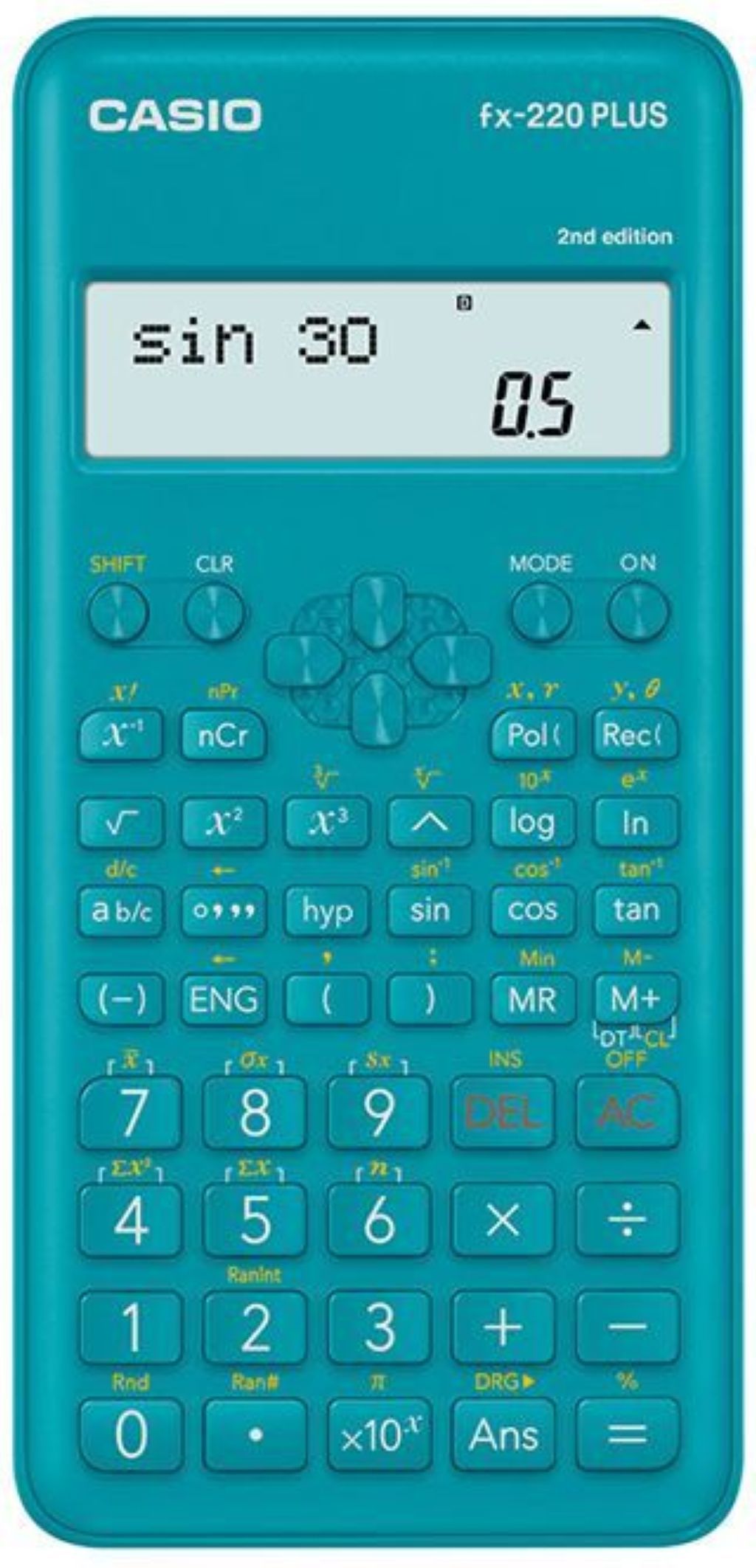 Калькулятор 10+2разр. "Casio" 155х78х19мм голубой /1/