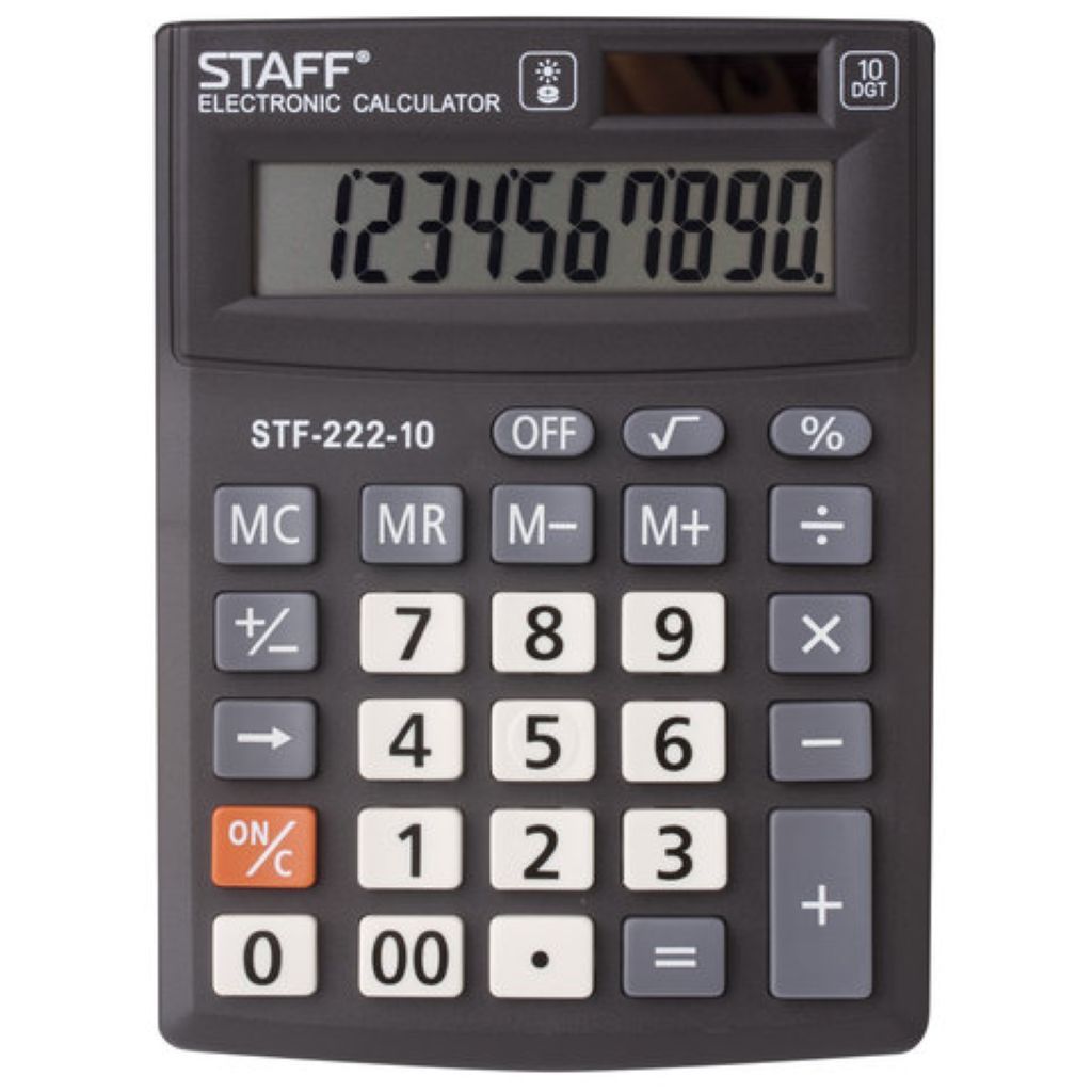 Калькулятор 10разр. "STAFF PLUS STF-222" 138x103мм /1/
