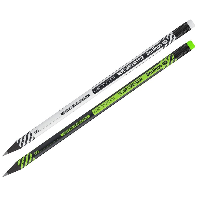 Карандаш чернографитный с ластиком "Berlingo" "Tech it" НВ /36/