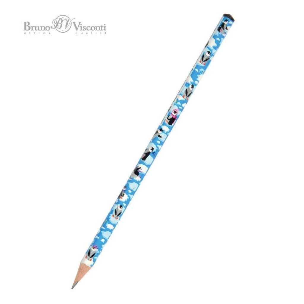 Карандаш чернографитный "Happy Graphix. Пингвины" НВ /50/