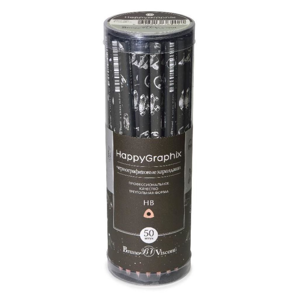 Карандаш чернографитный "Happy Graphix. Boys" НВ /50/
