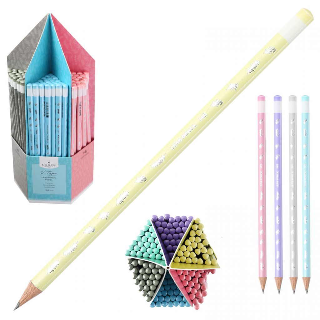 Карандаш чернографитный "LOREХ V-TYPE PASTEL" НВ заточенный трехгранный /168/