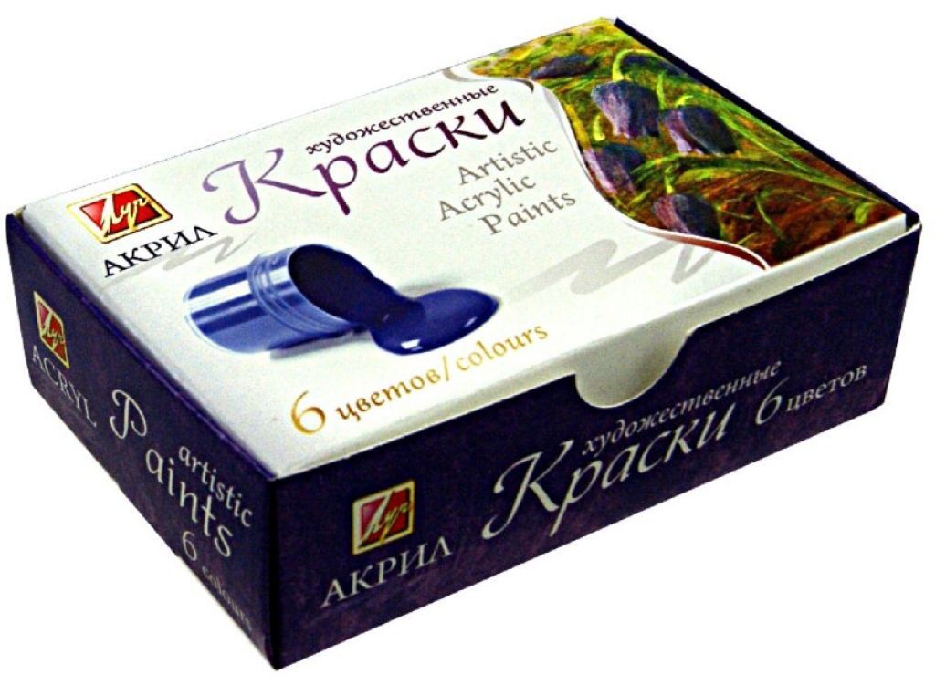 Краски акриловые  6цв. "Художественный"  20мл. /24/