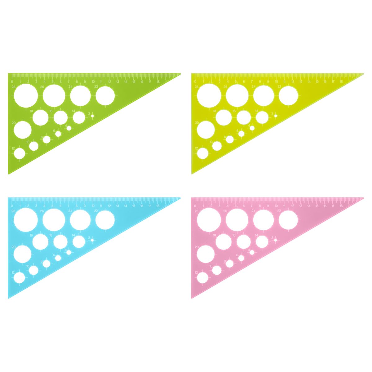 Треугольник 19см 30* "СТАММ NEON CRISTAL" с окружностями, 4 цвета /20/160/
