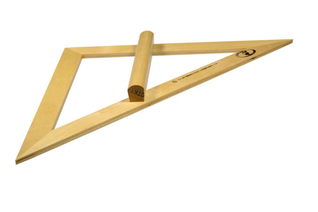 Треугольник 30-50см 45° "Красная звезда" классный с держателем деревянный /30/