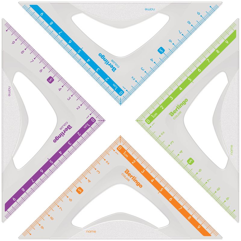 Треугольник 10см 45* "Berlingo" Color гибкий ассорти /24/