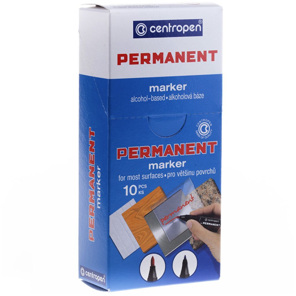 Маркер перманентный 1мм "Centropen" зеленый /10/