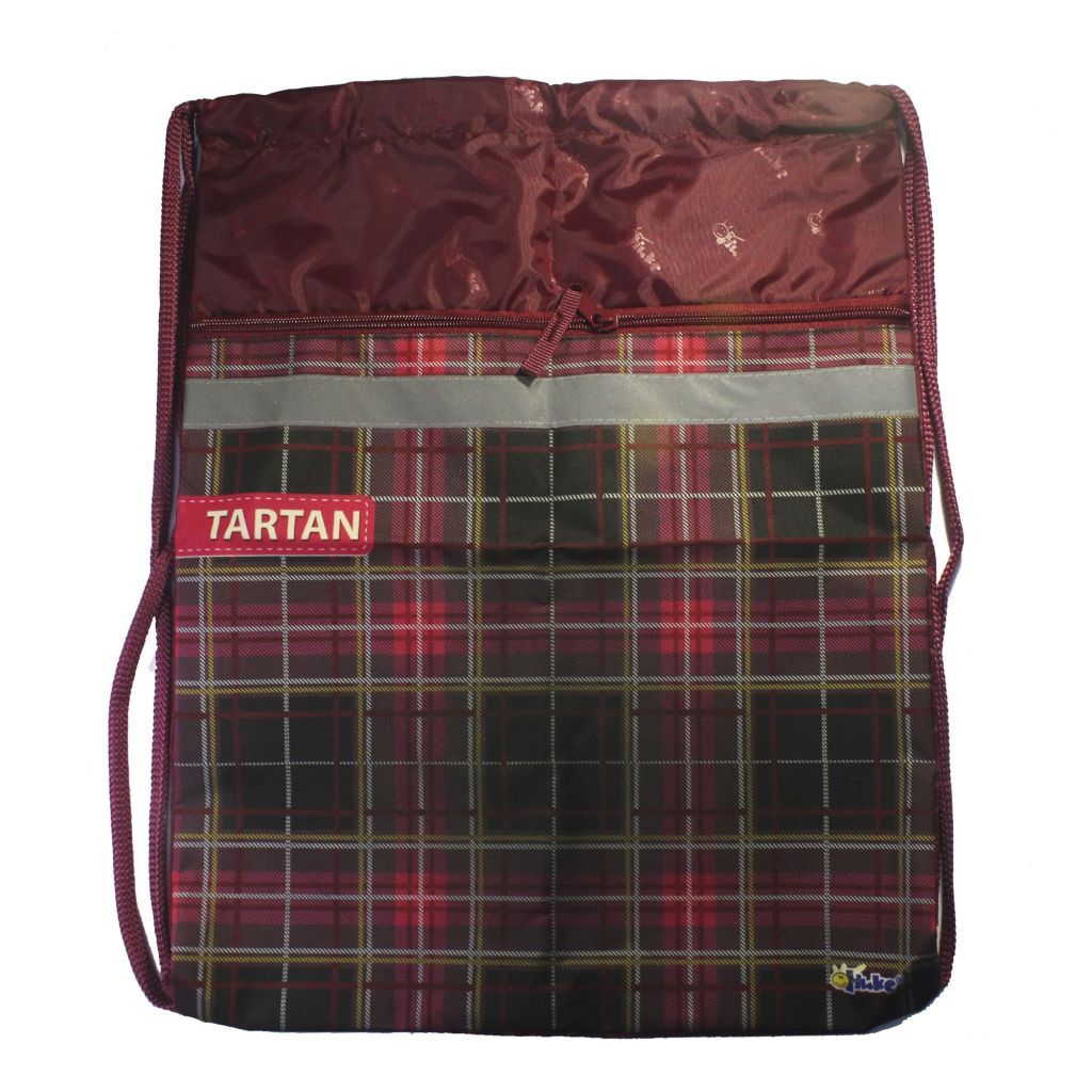 Мешок для сменной обуви "Клетка бордо" /1/