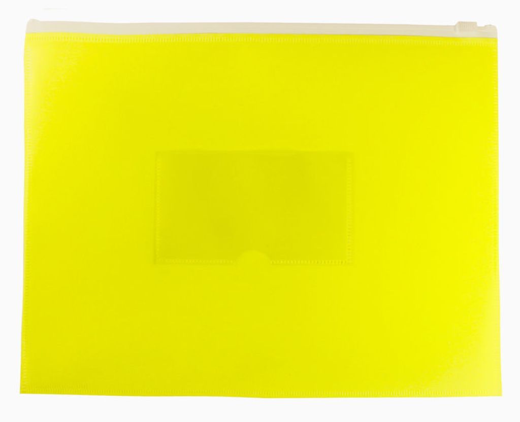 Папка на молнии A5 "Бюрократ Double Neon" желтая  /12/
