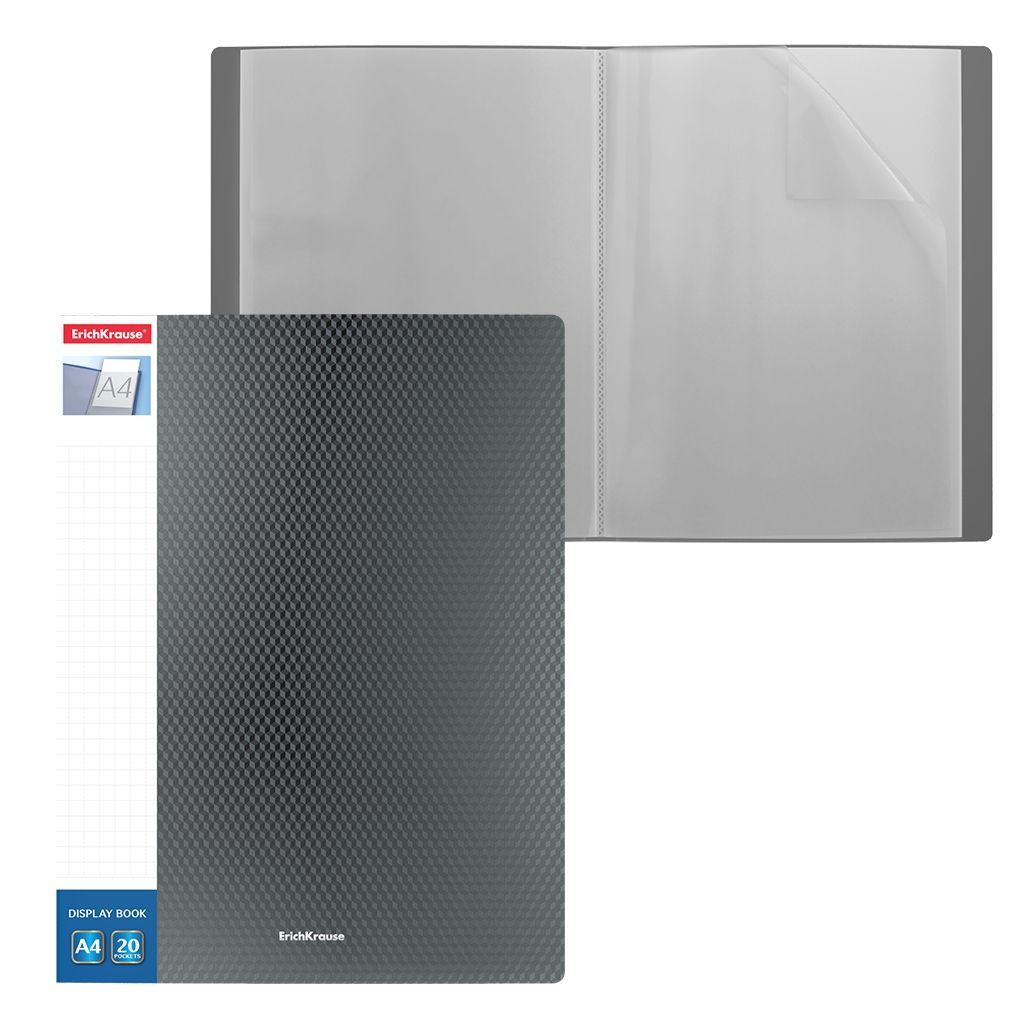 Папка А4 с файлами  20л. "Diamond Original" серый /4/