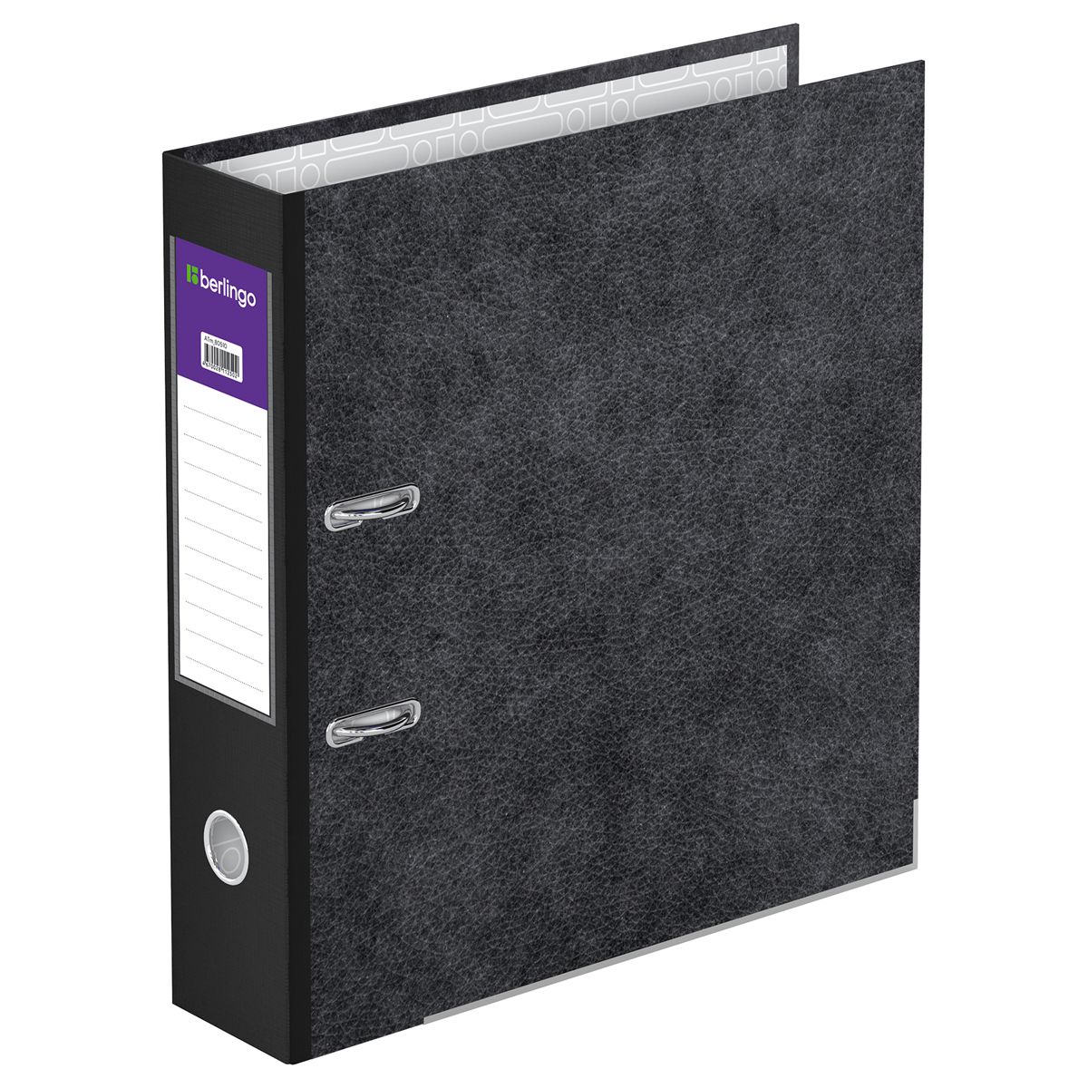 Папка-регистратор 80мм Berlingo "Hyper" мрамор черная /16/