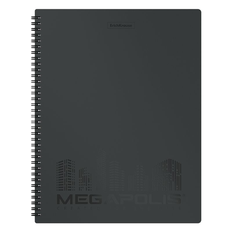 Папка А4 с файлами  20л. "Megapolis" на спирали, черный /4/
