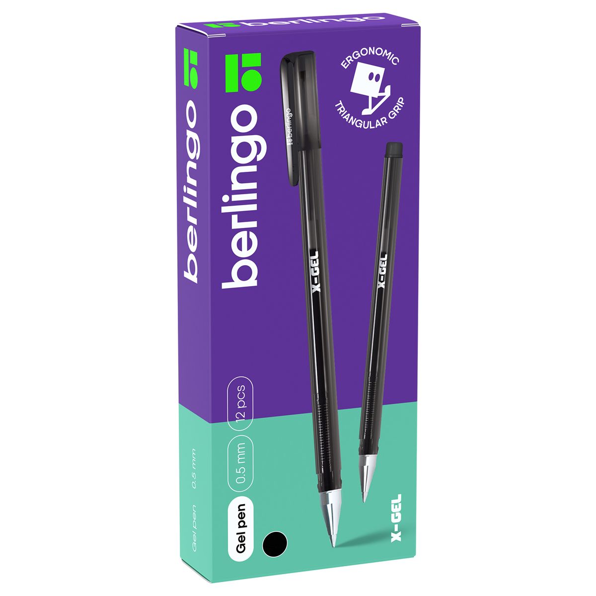 Ручка гелевая черная Berlingo "X-Gel" 0,5мм /12/