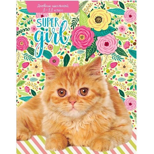 Дневник школьный "Очаровательный рыжий кот" /32/