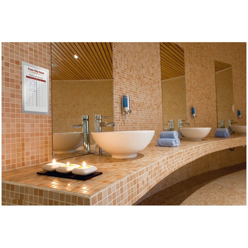 Рамки настенные для рекламы DURAFRAME, А4, КОМПЛЕКТ 2 шт., магнитные, самоклеящиеся, серебристые