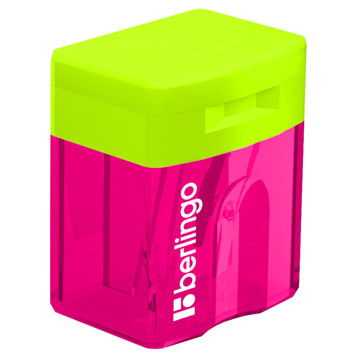 Точилка с контейнером "Berlingo "Fuze" на 1 отверстие ассорти /40/