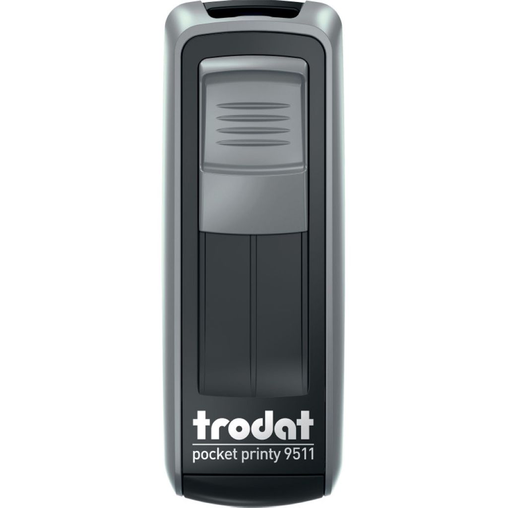 Штамп карманный "Pocket Printy" 9511 серебро, подушка синяя /1/
