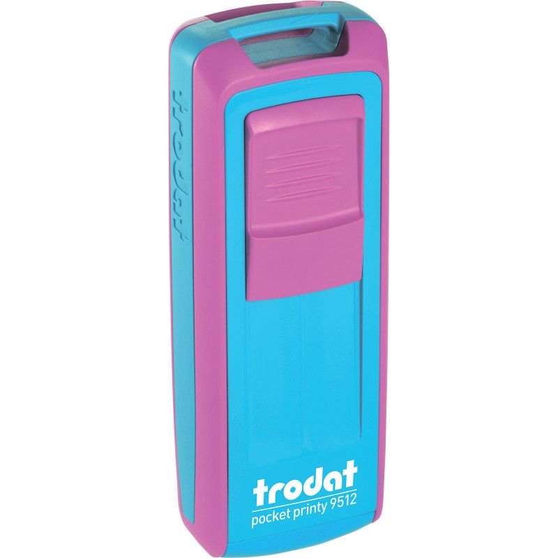 Штамп карманный "Pocket Printy" 9512 фуксия и бирюзовый, подушка синяя /1/