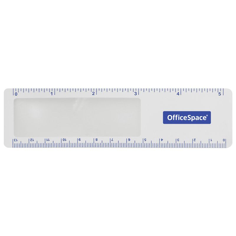 Лупа-закладка OfficeSpace, 140*38мм, с линейкой, 3-х кратное увеличение