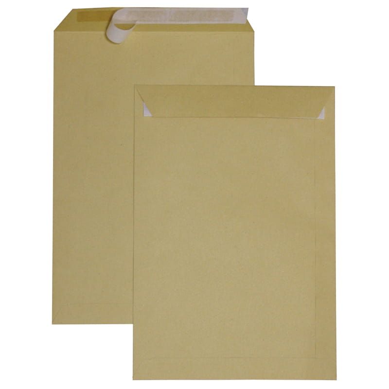 Конверт-пакет C4, UltraPac, 229*324мм, коричневый крафт, отр. лента, 90г/м2 /250/