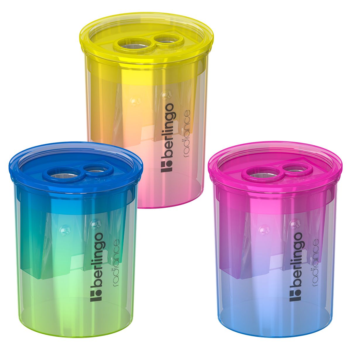 Точилка с контейнером "Berlingo "Radiance" на 2 отверстия /12/