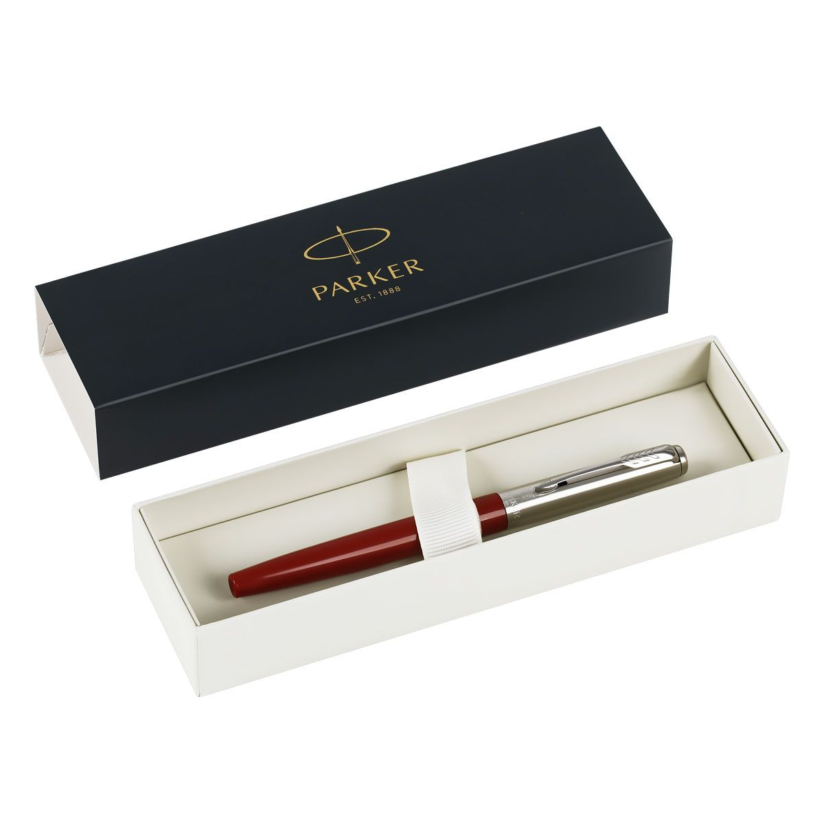 Ручка-роллер черная Parker "Jotter Originals Red Chrome CT" 0,8мм, подар. уп.