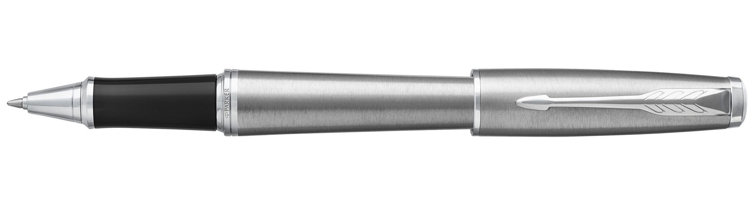 Ручка-роллер черная Parker "Urban Metro Metallic CT" корпус серебро /1/