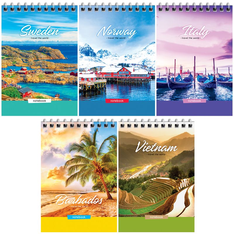 Блокнот А6  60л. ArtSpace "Путешествия. Travel the world" на гребне /4/80/