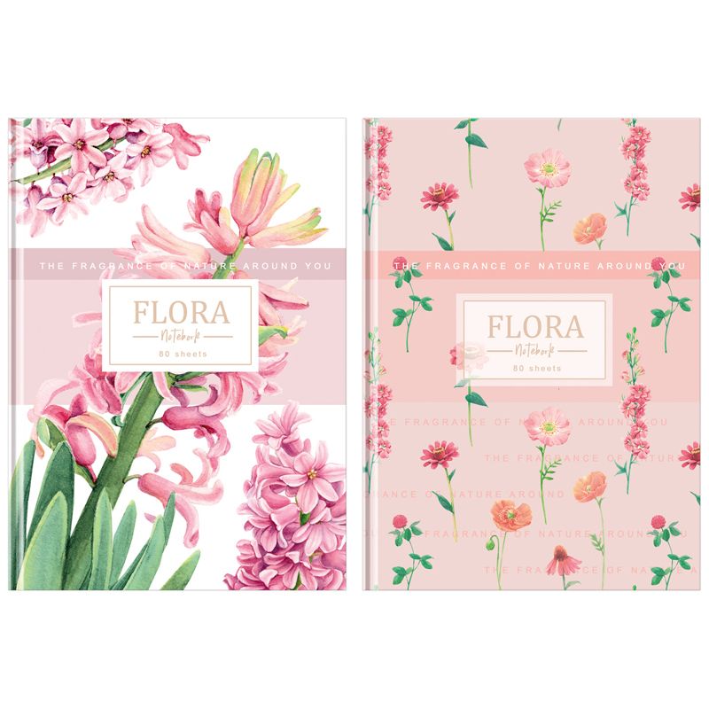 Бизнес-блокнот А5  80л. BG "Flora", матовая ламинация, выб. лак /12/