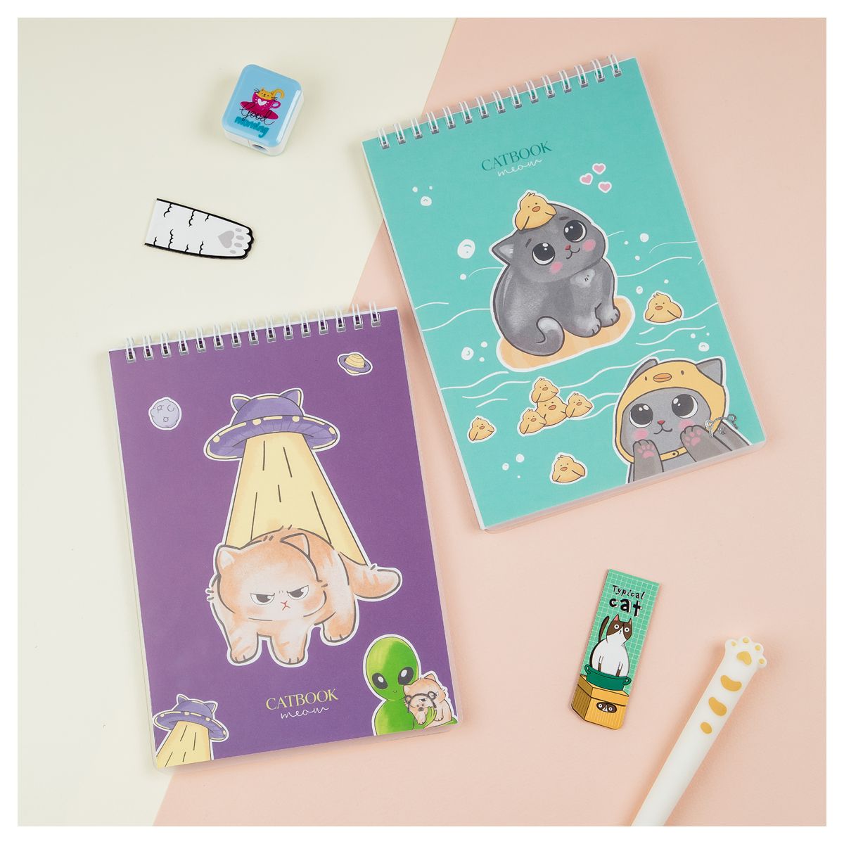 Блокнот А5  60л. MESHU "Cat Book" на гребне /4/