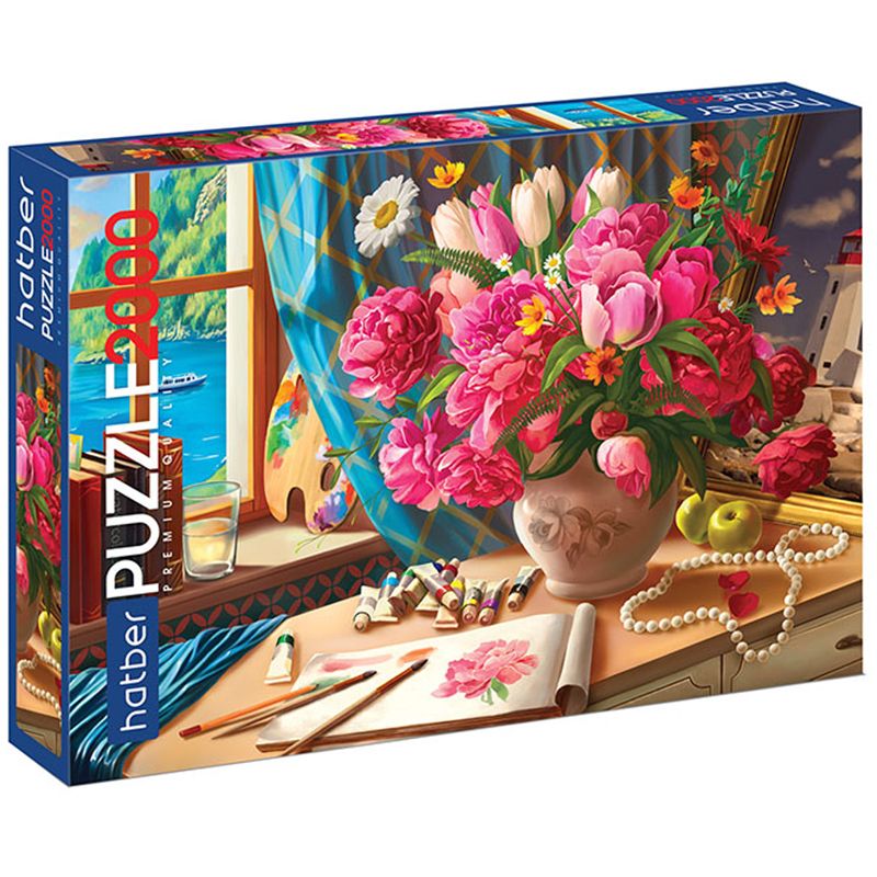 Пазл 2000 элементов "Акварельный букет" /1/