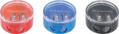 Точилка с контейнером "Faber-Castell" на 2 отверстия ассорти /18/