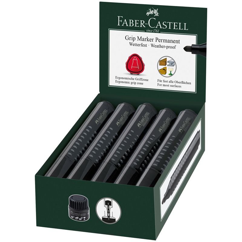 Маркер перманентный 2мм "Grip 1504" черный /10/