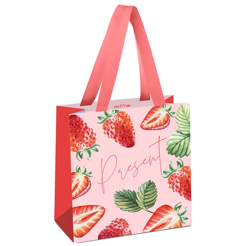 Пакет подарочный 20*20*10см MESHU "Strawberry" /12/