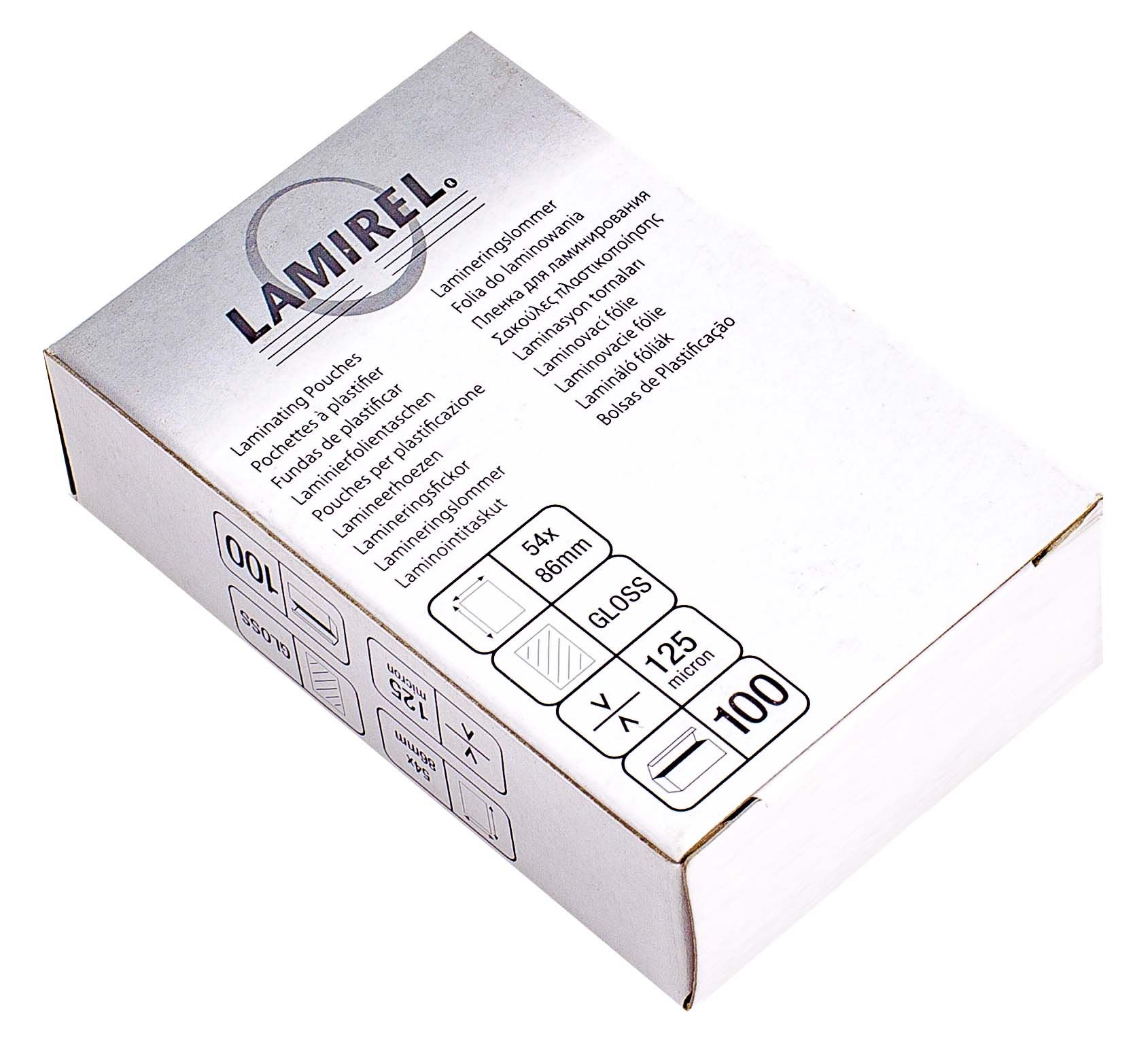 Пленка для ламинирования 125мкм 54х86мм "LAMIREL" /1/