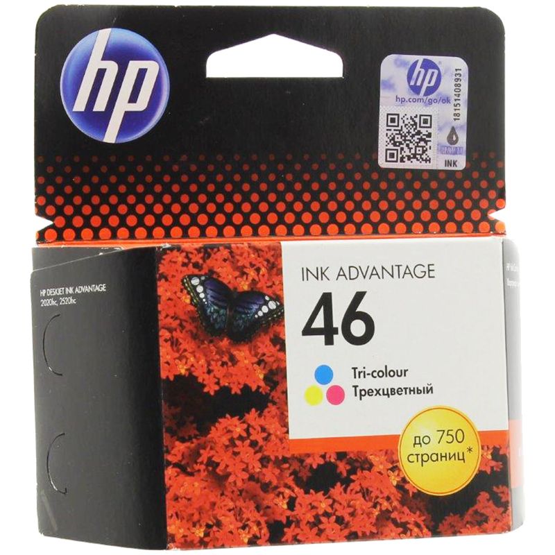 Картридж струйный HP (CZ638AE) DeskJet Ink Advantage 2020hc/2520hc №46, цветной, оригинальный