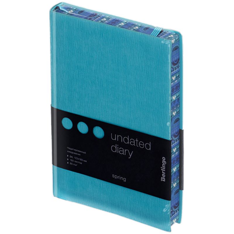 Ежедневник недат. В6 "Spring" кожзам голубой, полноцветный срез /10/