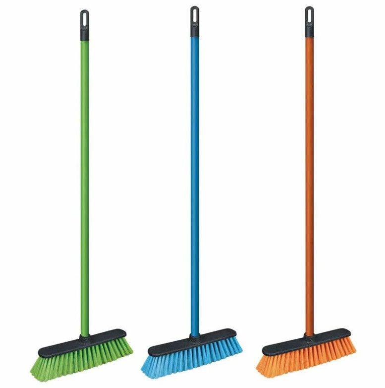 Щетка для уборки с черенком 110 см, ширина 31 см, щетина 7 см, пластиковая, еврорезьба, YORK "Centi"