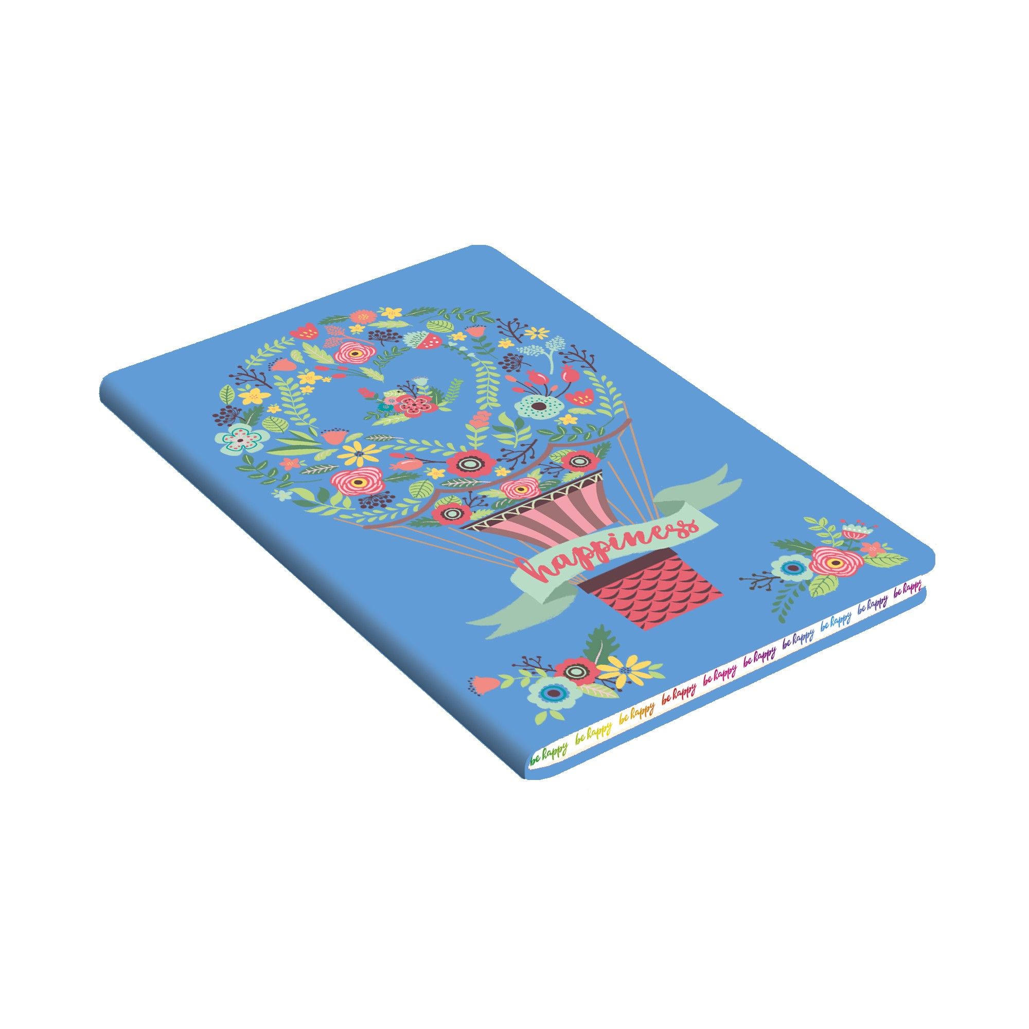 Записная книжка А6+  80л. "Be Happy!" кожзам /20/