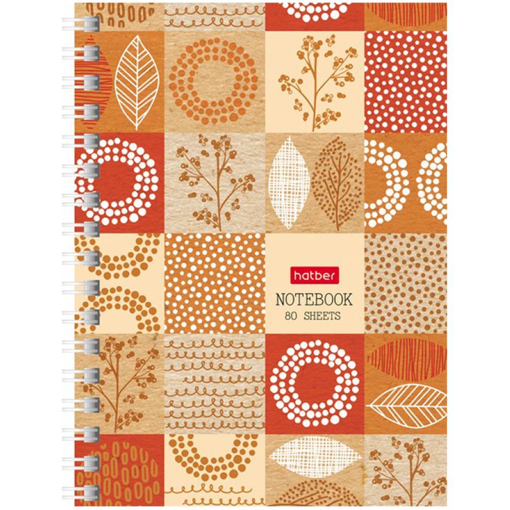 Записная книжка А6  80л. Hatber "Скандинавские узоры" на гребне /120/